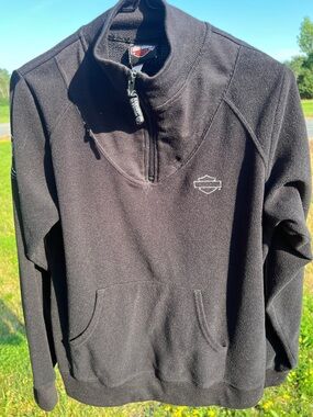 Harley-Davidson Black Quarter-Zip Pullover Sweater M